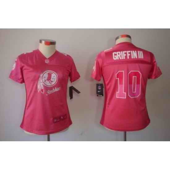 Women Nike Washington Redskins #10 Robert Griffin III Pink Color[2012 FEM FAN Elite Jersey]